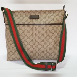 Gucci Web Messenger Monogram GG Canvas Cherry Line